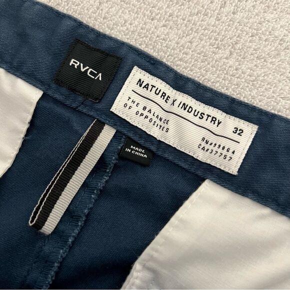 RVCA Shorts Mens Colorblock Cotton Twill  Nature x Industry SZ 32 - Picture 5 of 7